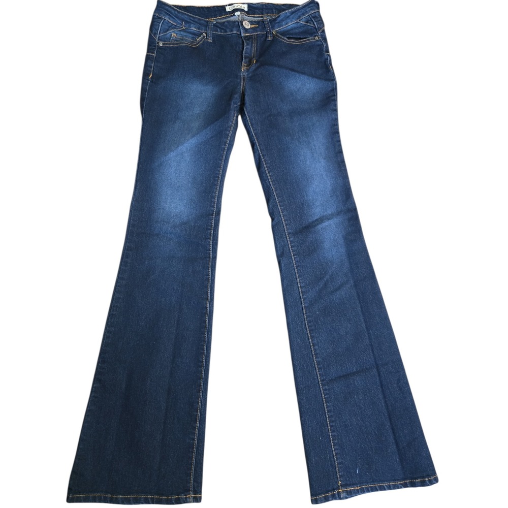 ChiQle Dark‎ Wash Flare Wide Leg Stretch Jeans Size 5 28x31